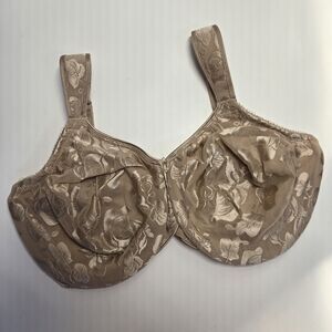 Wacoal 36DDD 85567 Floral Jacquard Underwire Bra Tan Nude Full Coverage